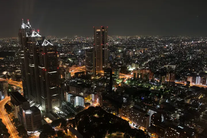 Tokyo at night from the Metropolitan Government tower